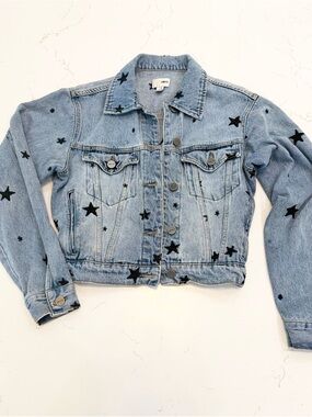 Amuse Society 90’s inspired Denim Jacket with Black Star Print